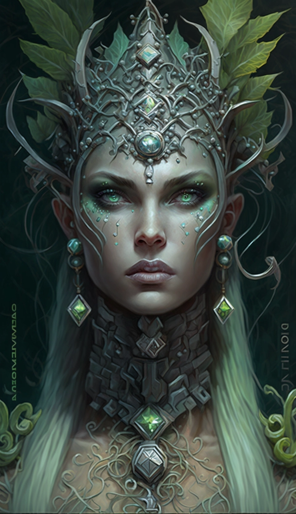 Grass Goddess: Ultra-Detailed Cybernetic Beauty