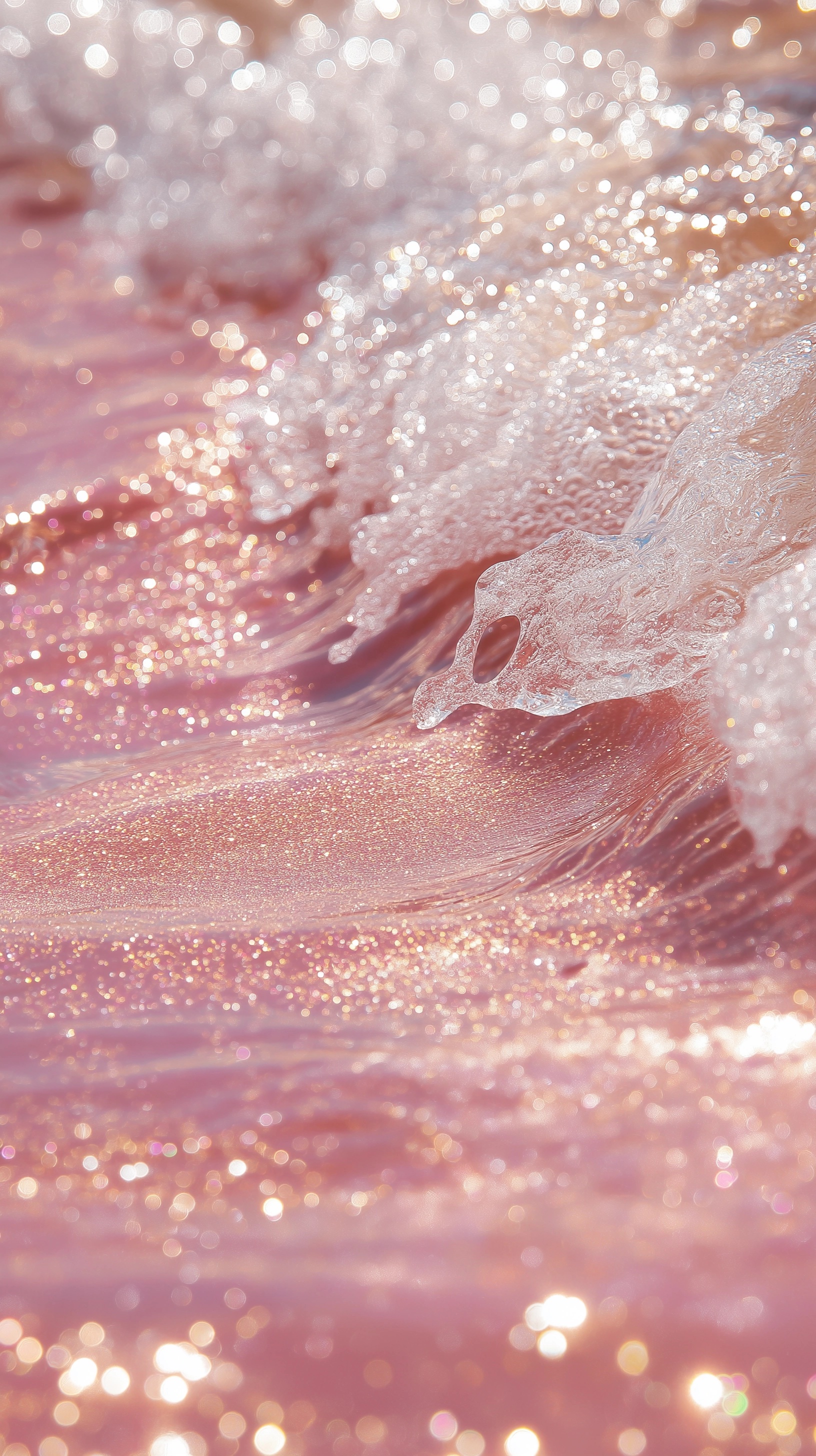 Dreamy Pink-Gold Water: A Glittering Aesthetic