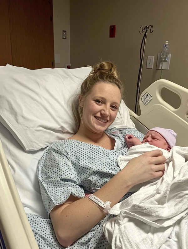 Authentic Moments: New Mom & Baby in Hospital