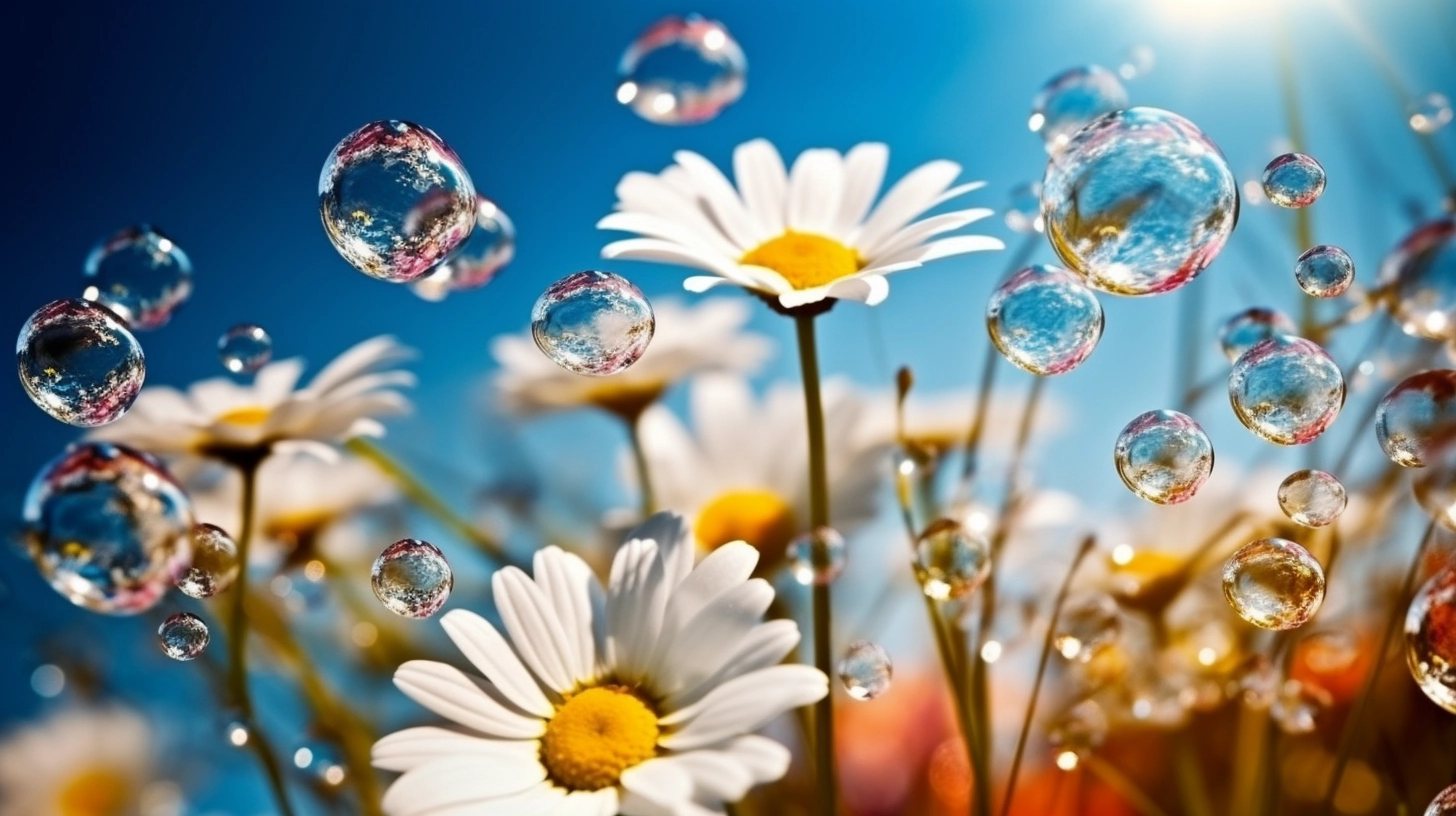 Spring Bliss: Bubbles, Bokeh & Daisies