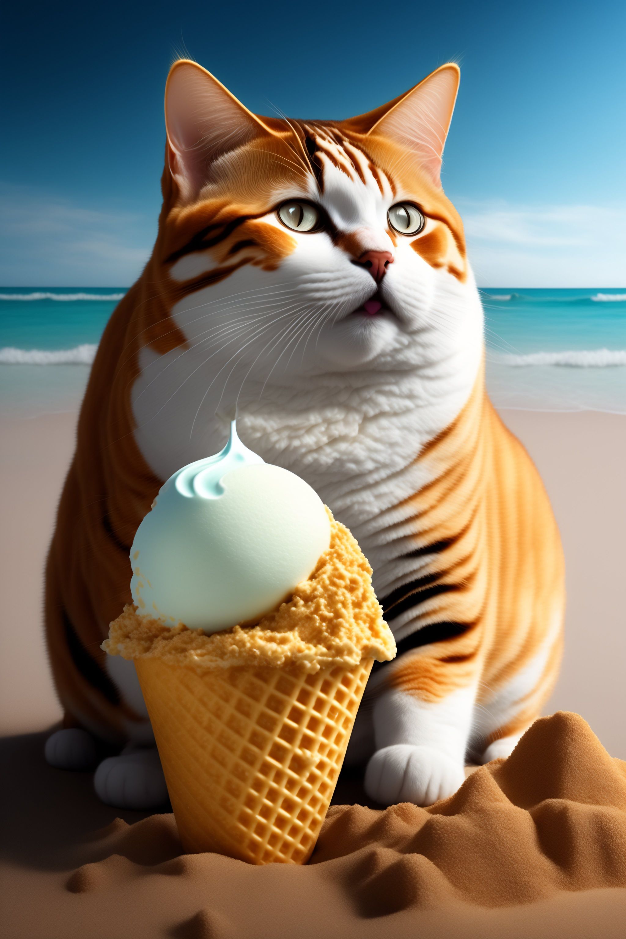 Kitty eating ice cream cone best sale