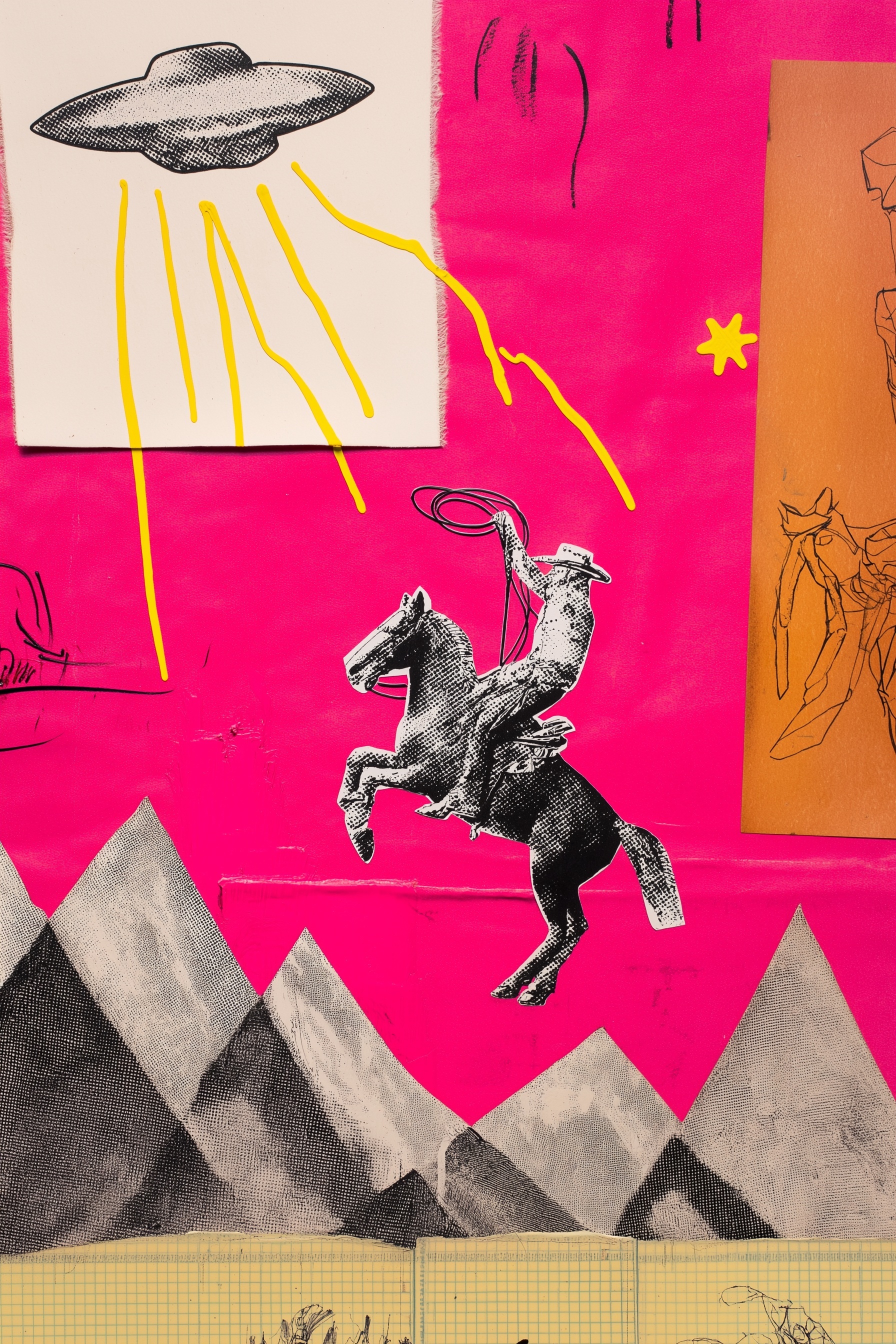 Vibrant Mixed-Media Pop Art Collage Masterpiece