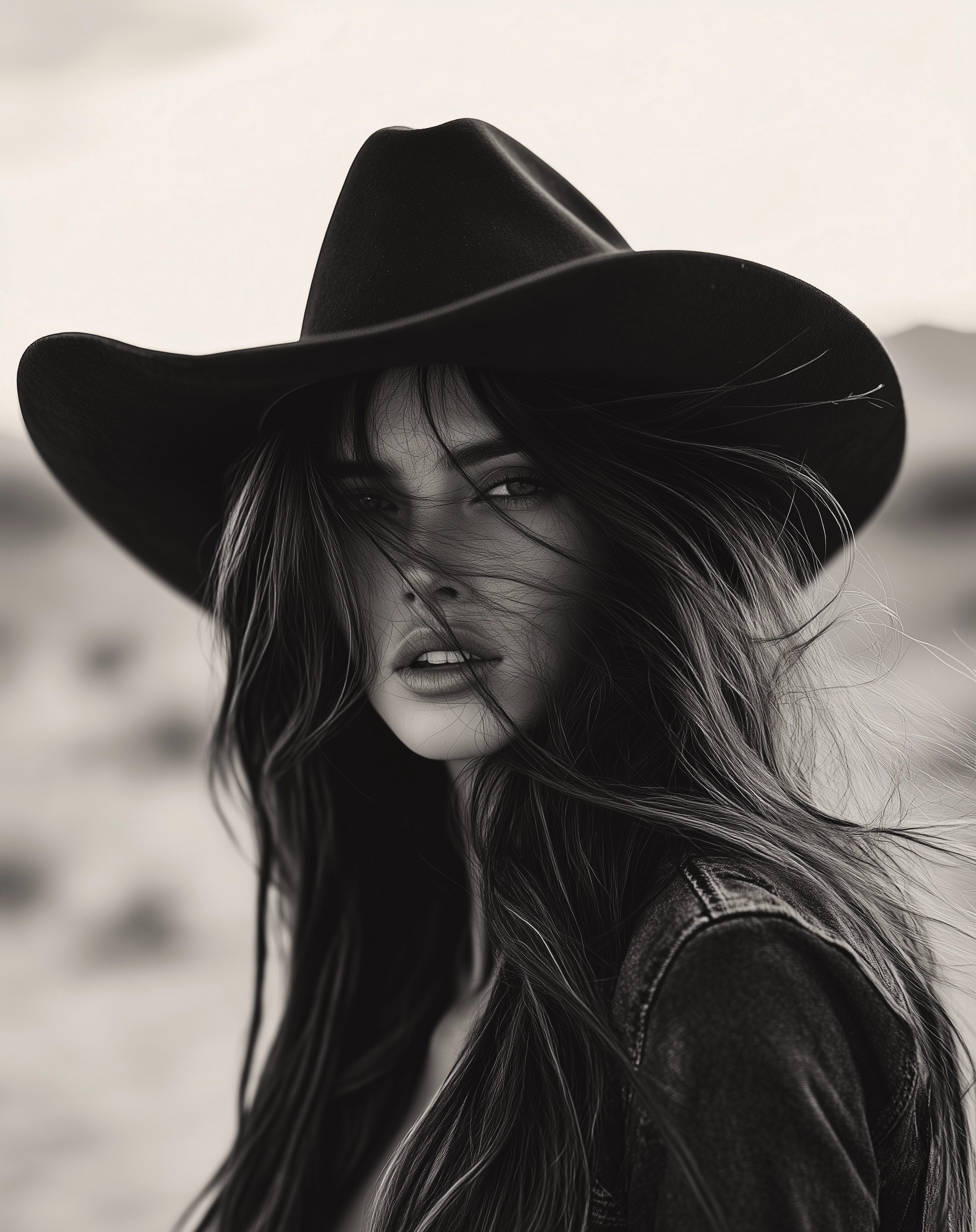 Desert Chic: Stunning Cowboy Hat Portrait