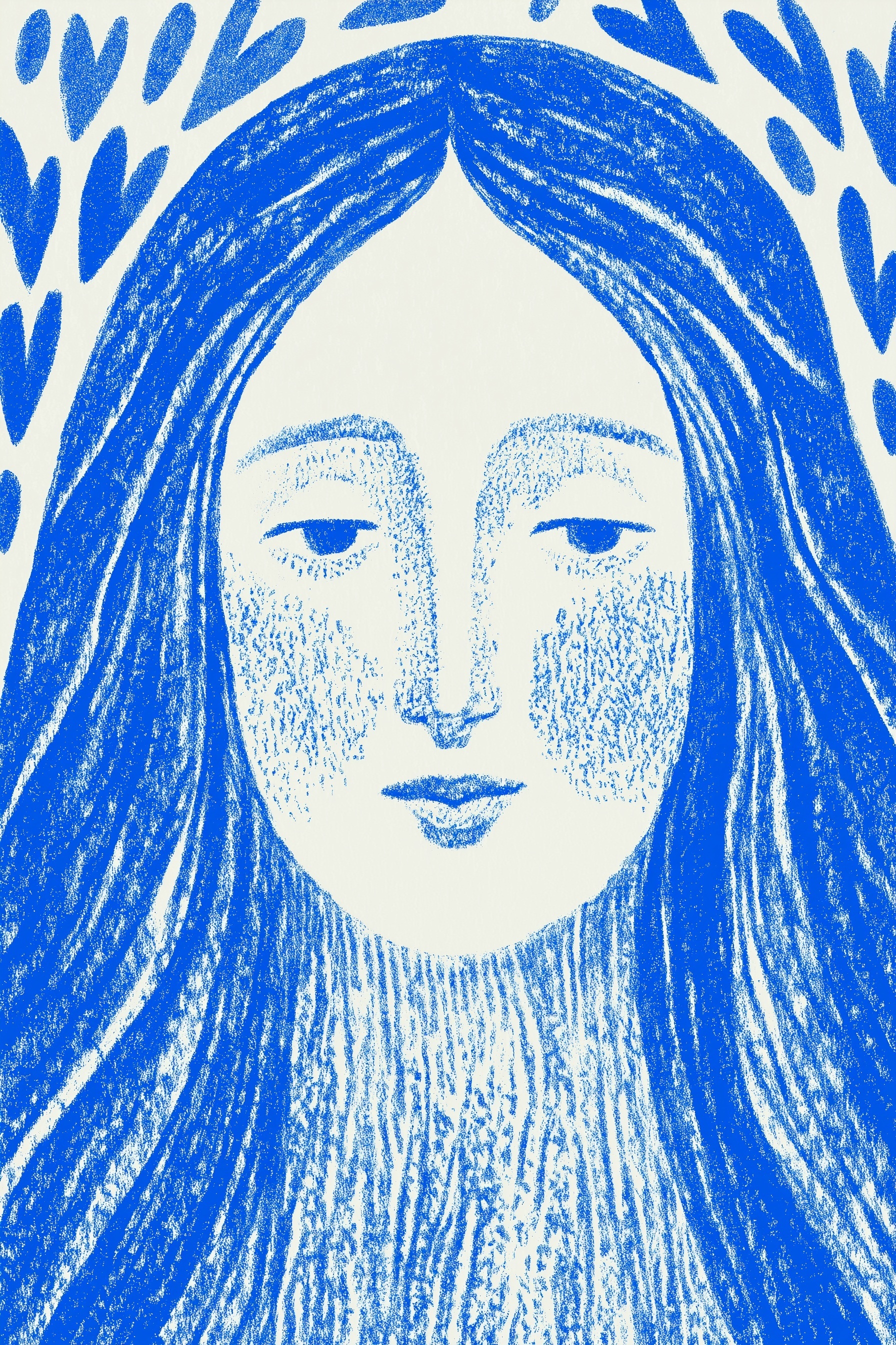Modern Virgin Mary: Serene Art for Your Space