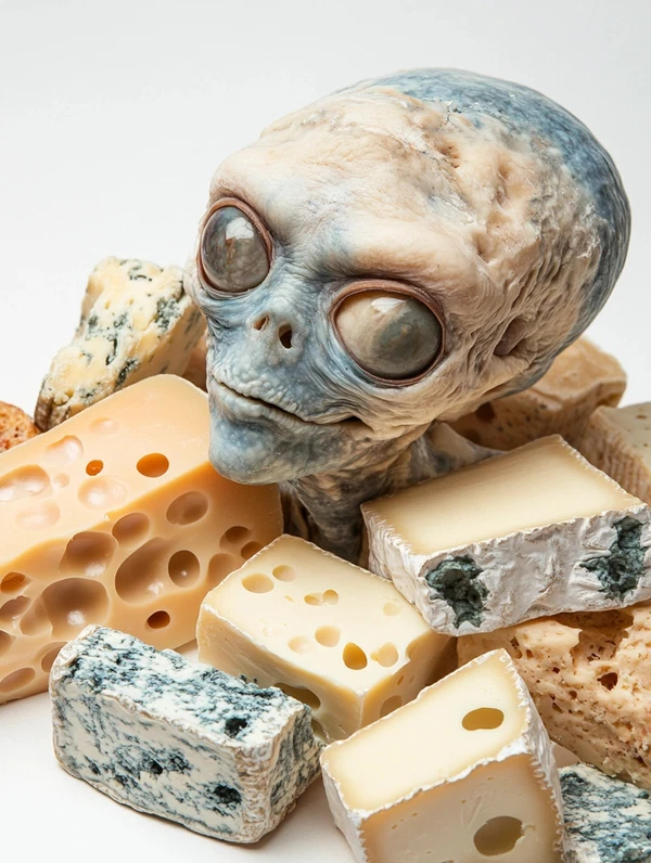 Cheese Wonders: Alien Head Art Display