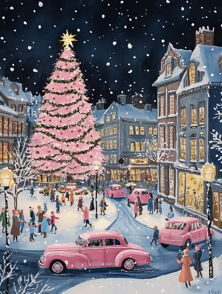 Charming Holiday Scene: Vintage City Christmas