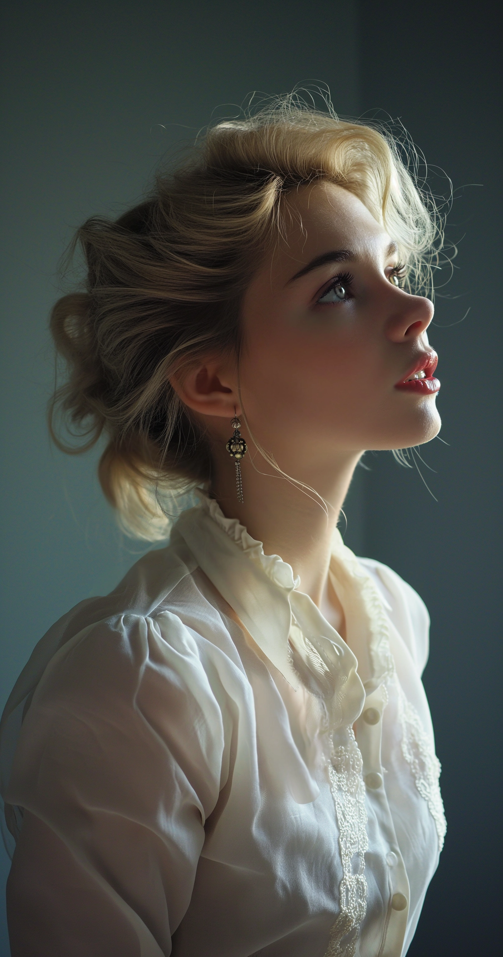 Dreamy Noir: Provocative Blonde in Monochromatic Elegance