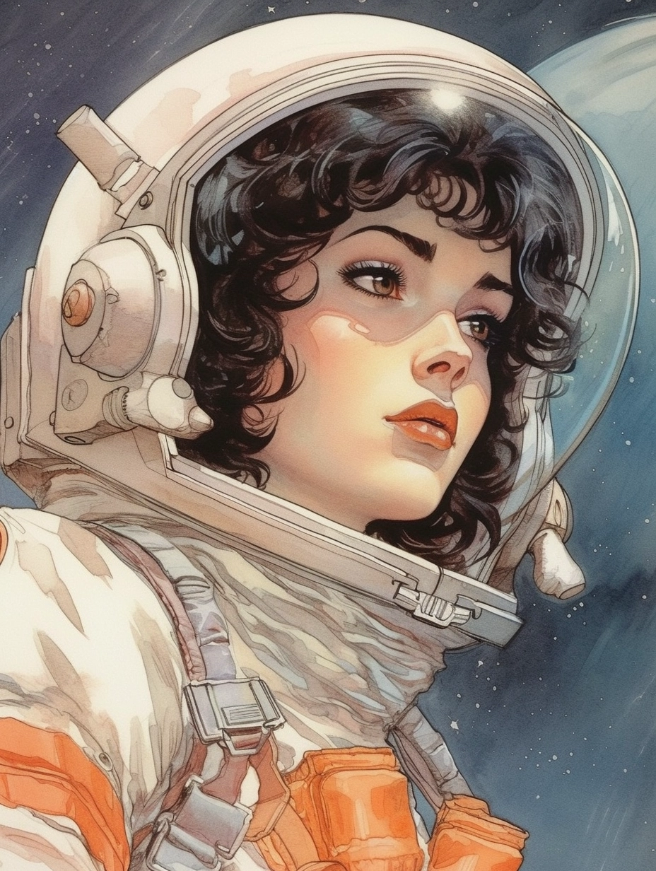 Disney Princess in Space Suit by Milo Manara