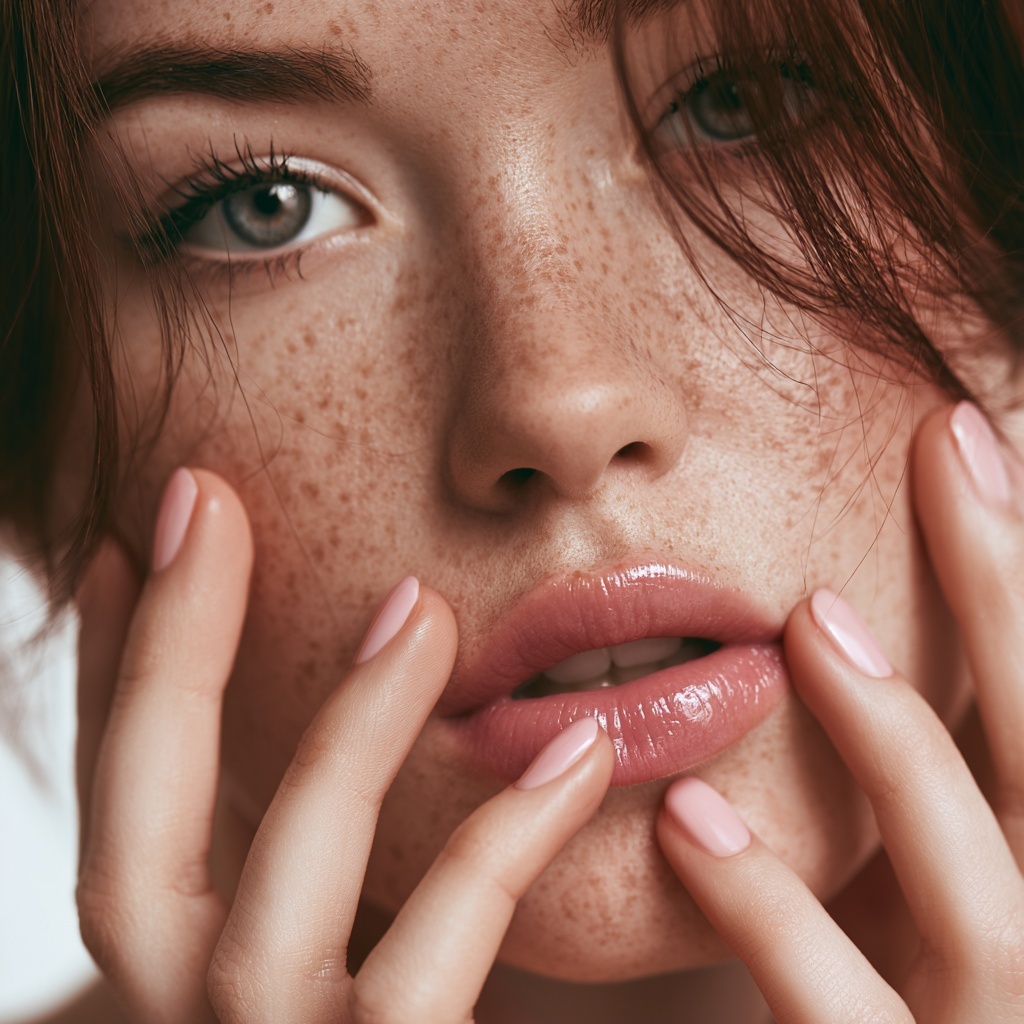 Radiant Beauty: Close-Up Portrait of a Young Woman