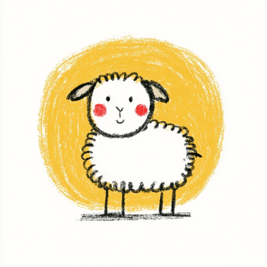 Adorable Line-Art Sheep for Your Collection