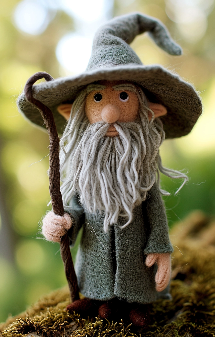 Felted Nano Gandalf: Adorably Crafted Miniature