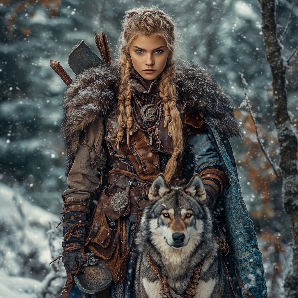 Winter's Spirit: A Viking Woman in a Frosty Realm