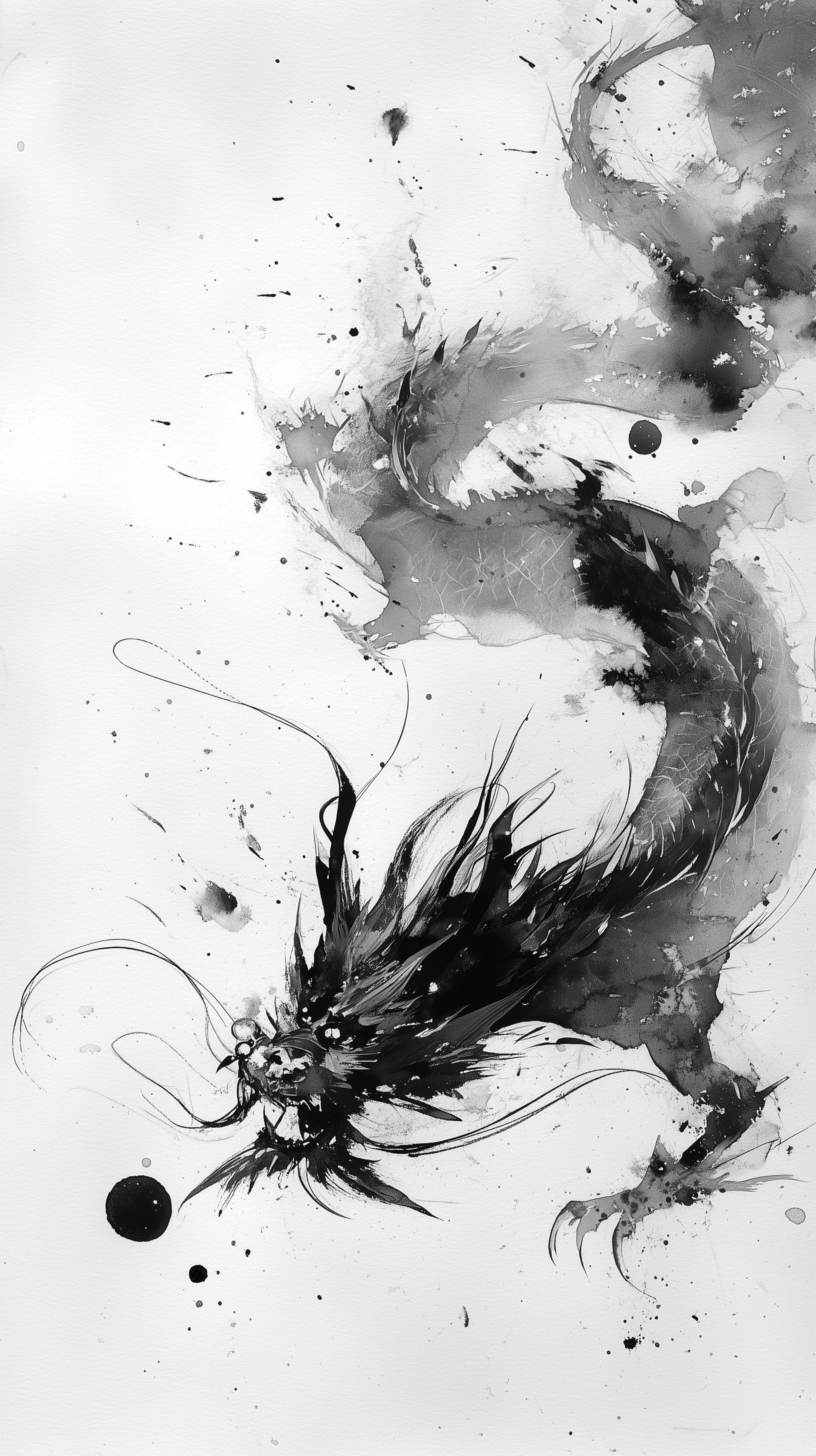 Majestic Eastern Dragon: Ink Wash Elegance