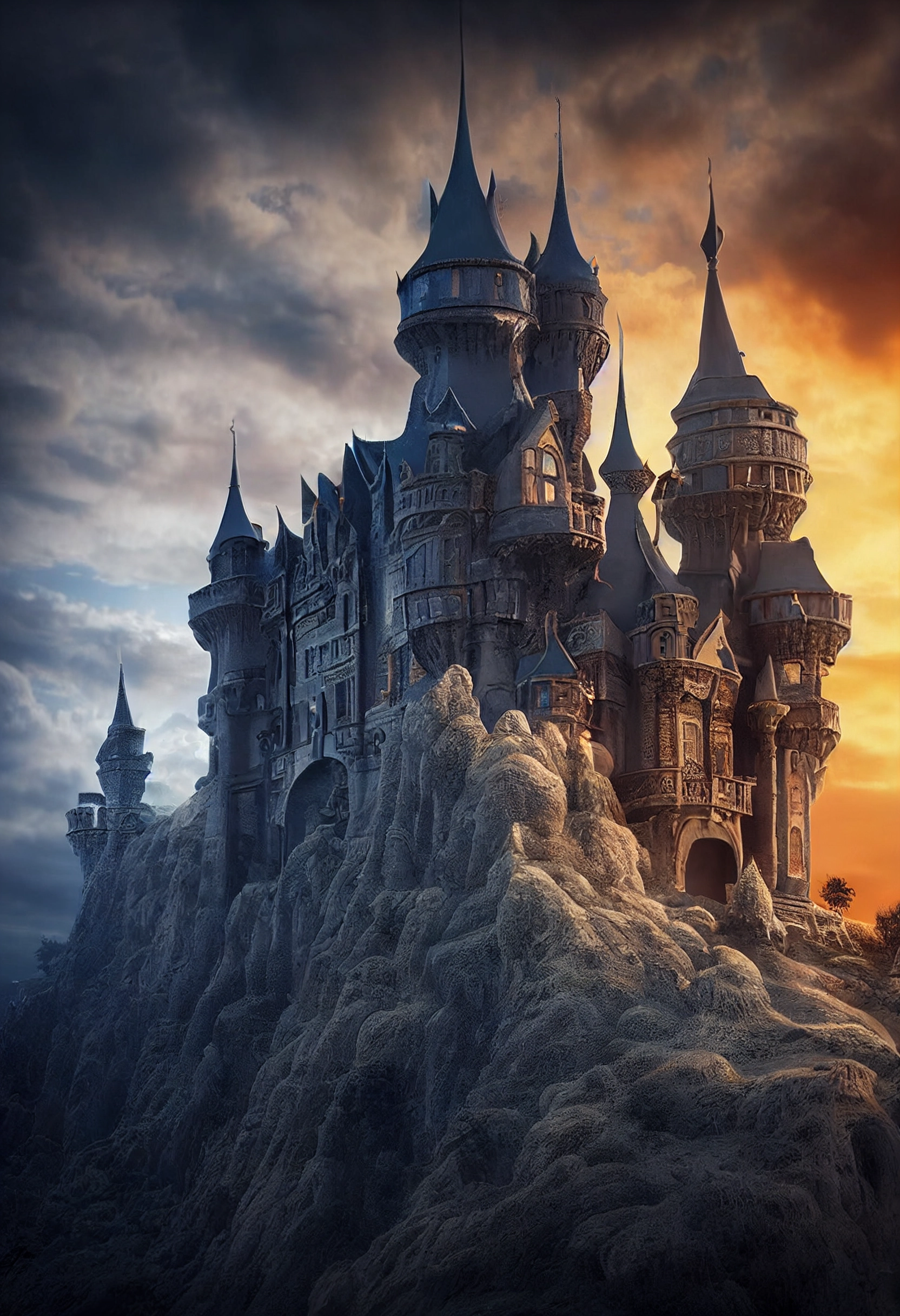 Sapphire Castle: Hyperreal Fantasy Landscape