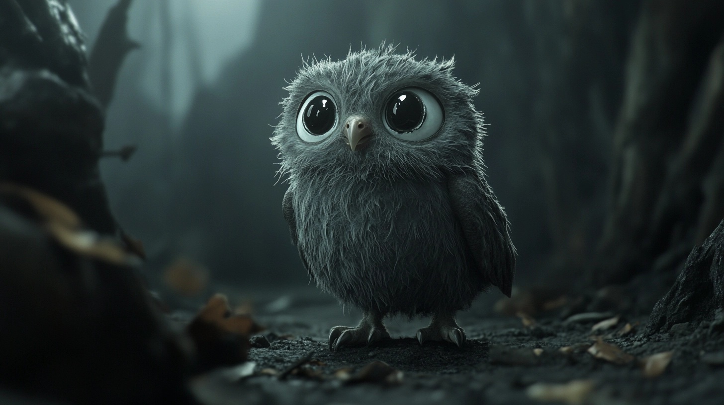 Dark Fantasy: Cute Owl in a Decadent Fungal Realm