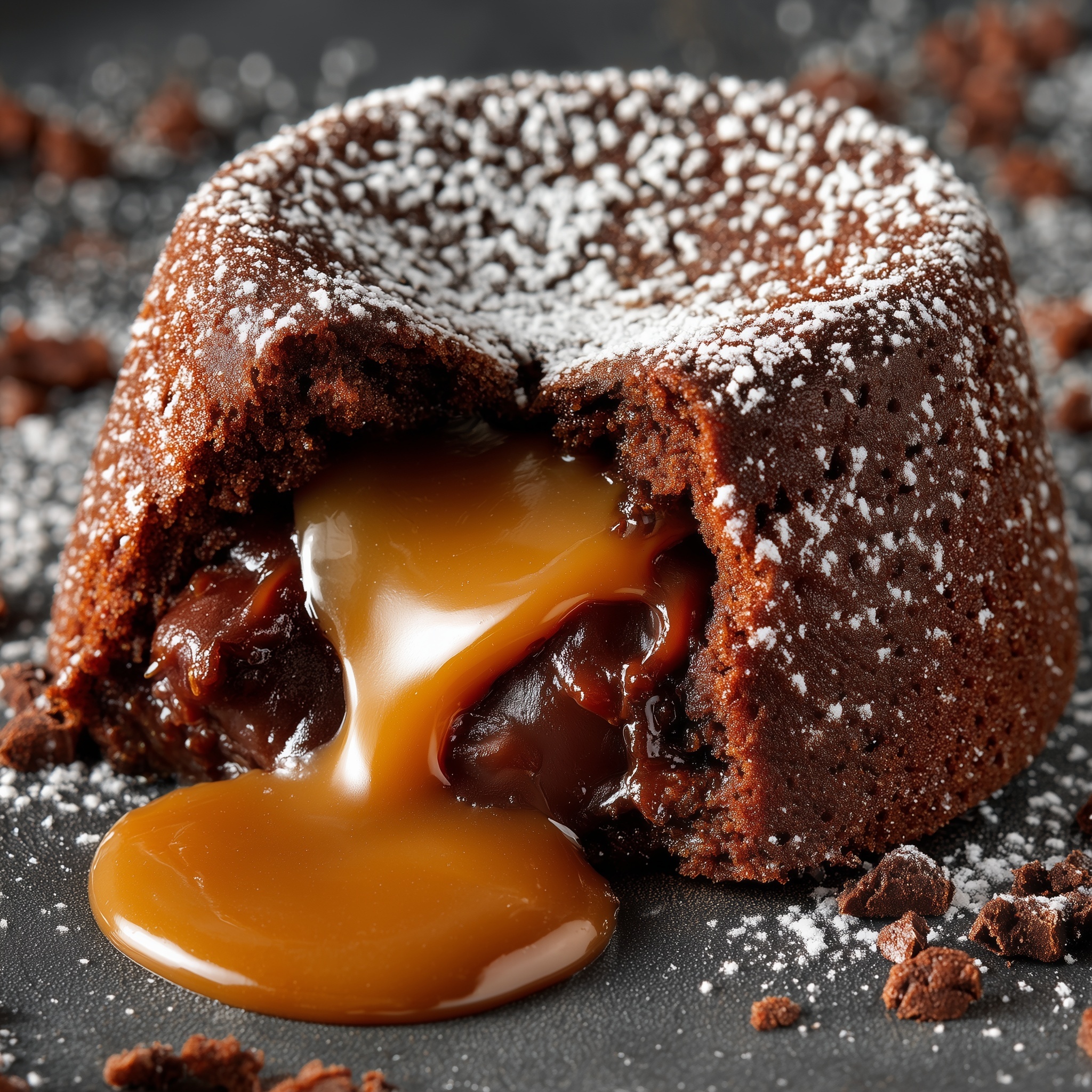 Indulgent Lava Cake with Rich Caramel Filling