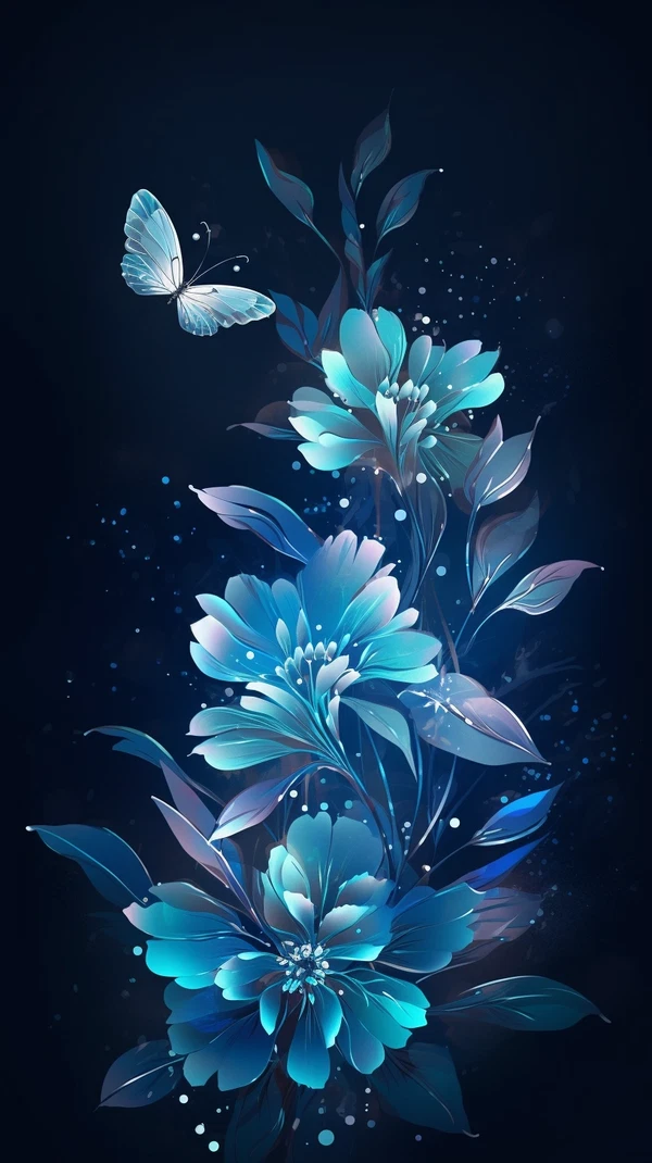 Starry Blue Flower Crystal Art: Detailed Yanjun Cheng Style