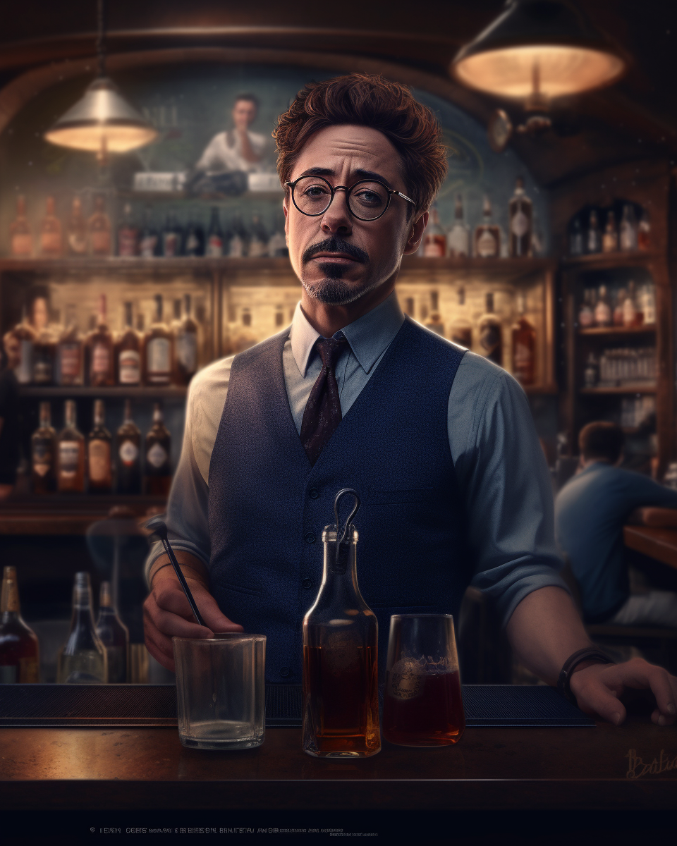 Robert Downey Jr. as Bartender: Realistic Art