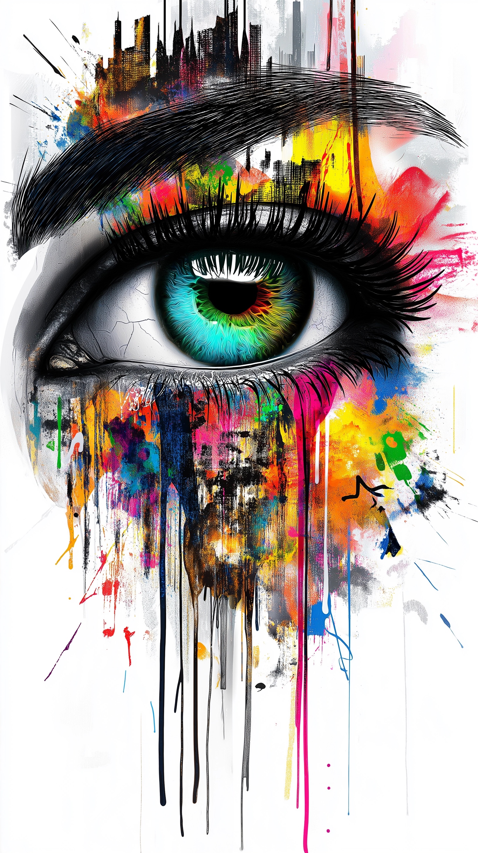 Surreal Cosmic Eye: Graffiti Meets the Universe