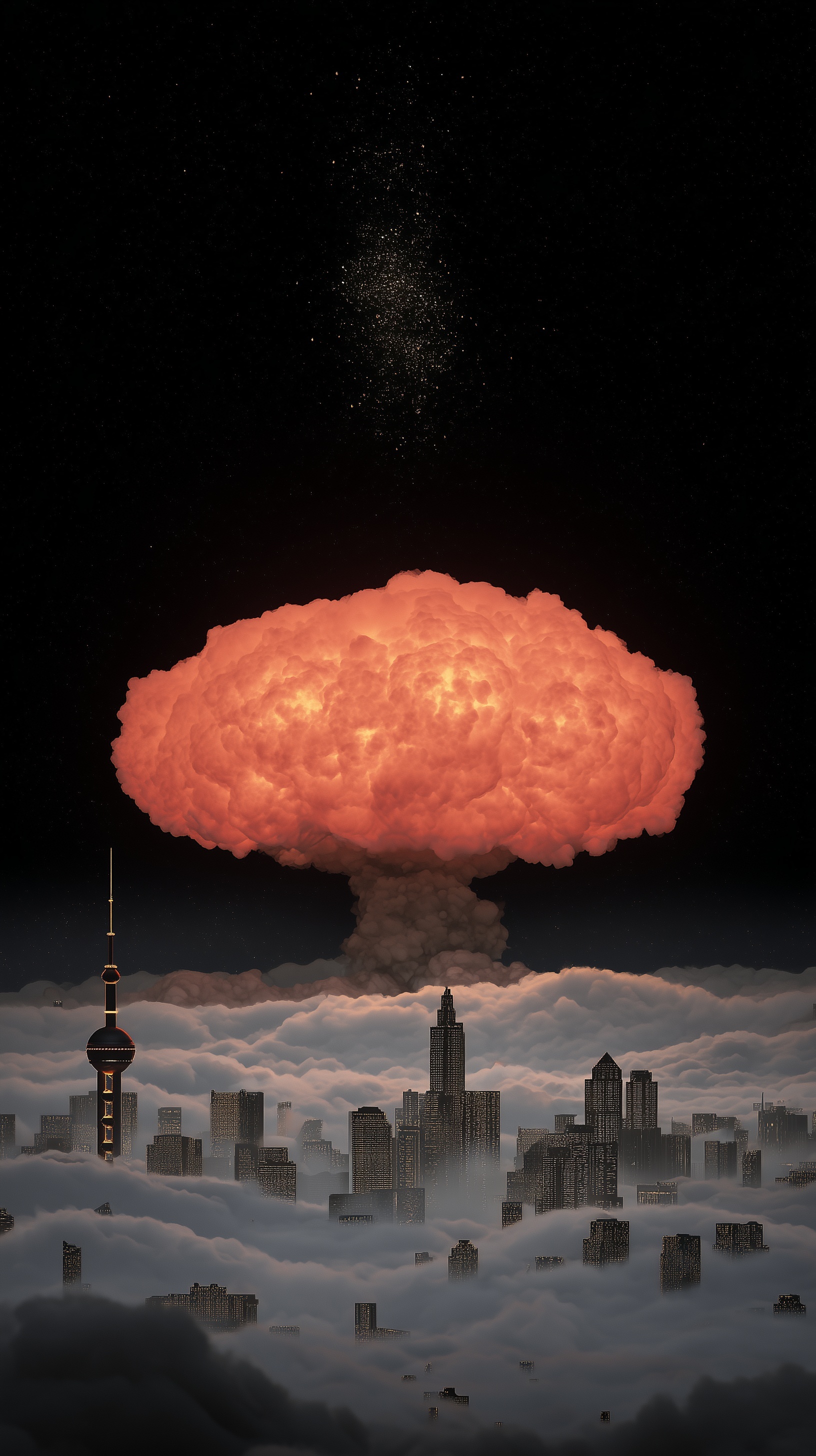 Dramatic Nuclear Impact on Shanghai's Skyline