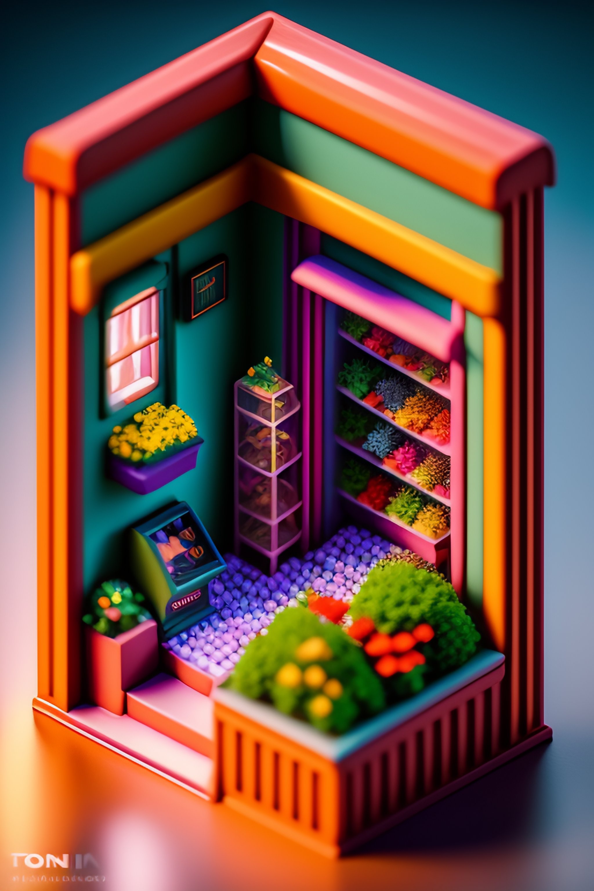 Isometric 8-Bit Flower Shop Prototype with Particle Effects for Sony