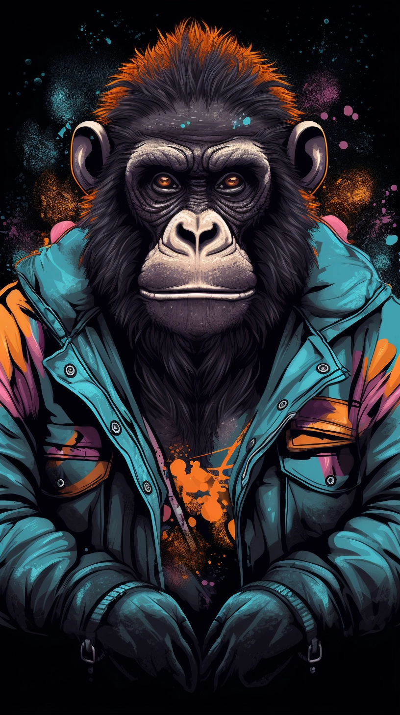 Rockin' Gorilla: Edgy Vector Art