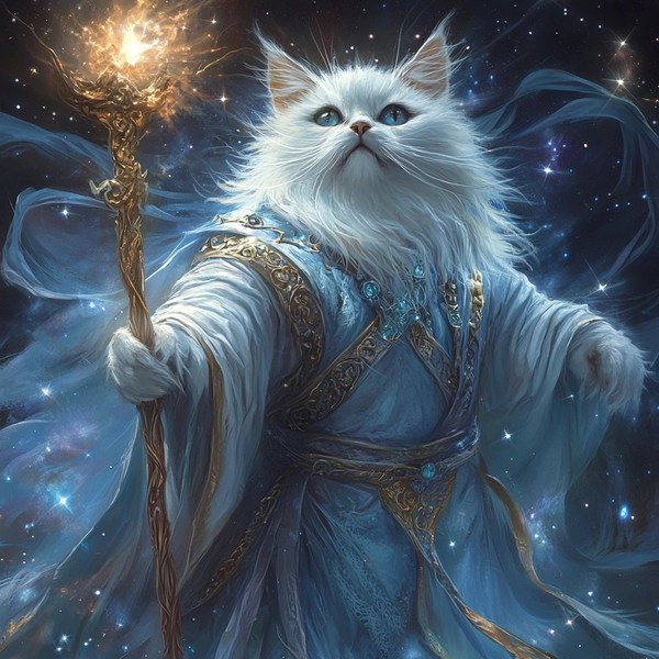 Celestial Cat Defends Mythical Kingdom in Style