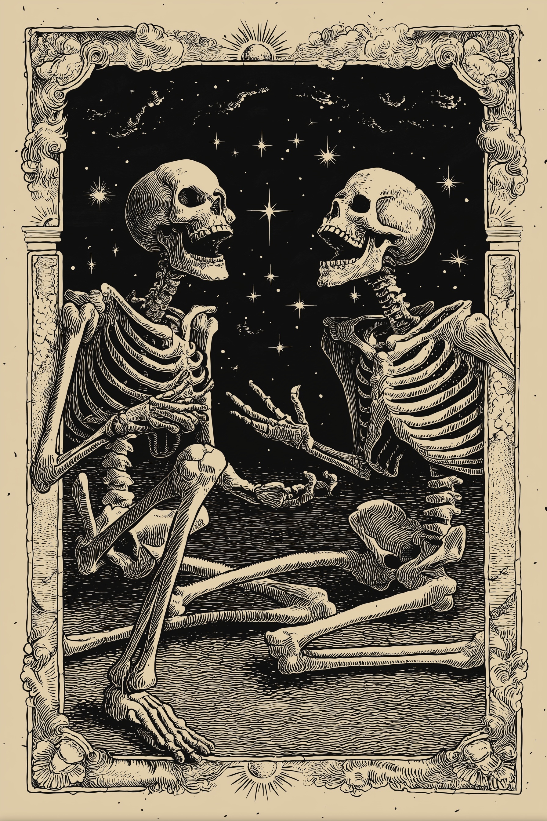 Laughing Skeletons Tarot: Vintage Gothic Art