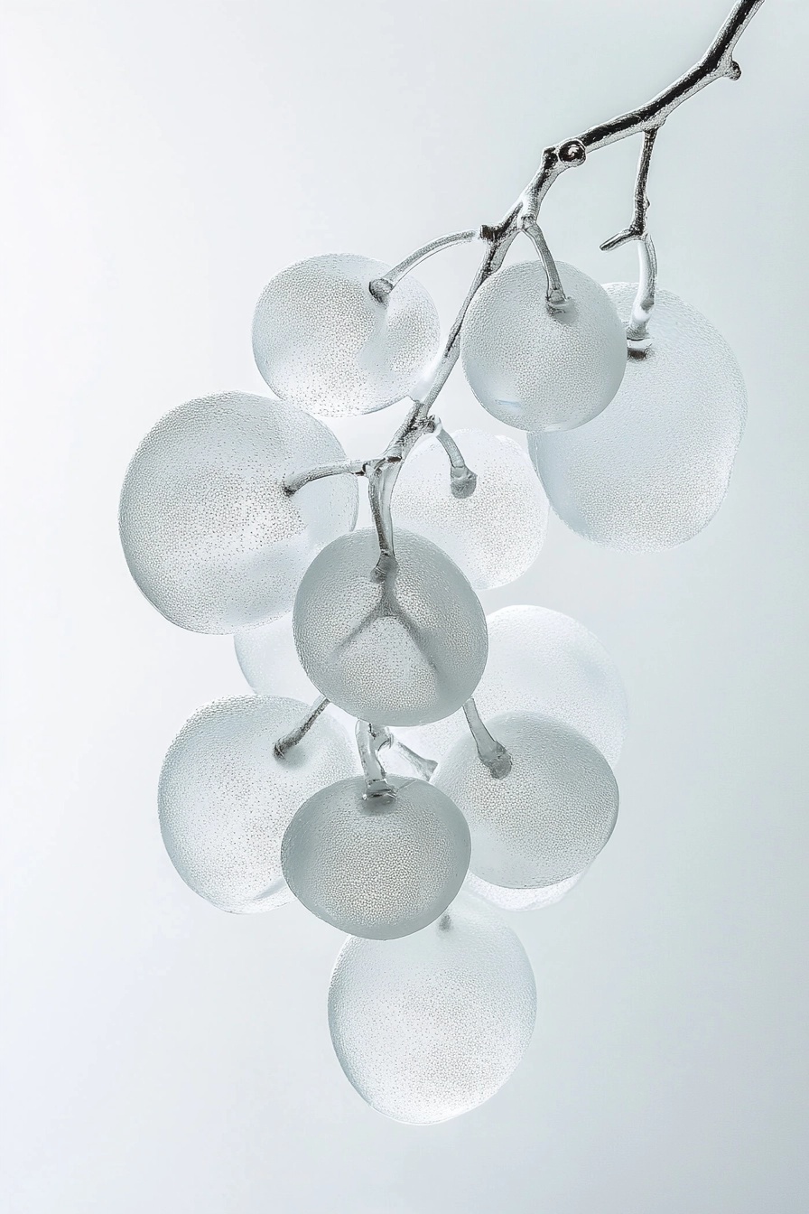 Elegant Frosted Glass Grapes: A Unique Decor Piece