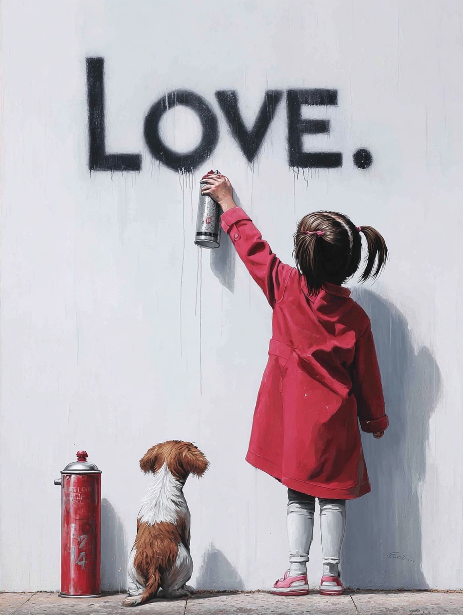 Creative Love: Girl, Dog, and Art Unite