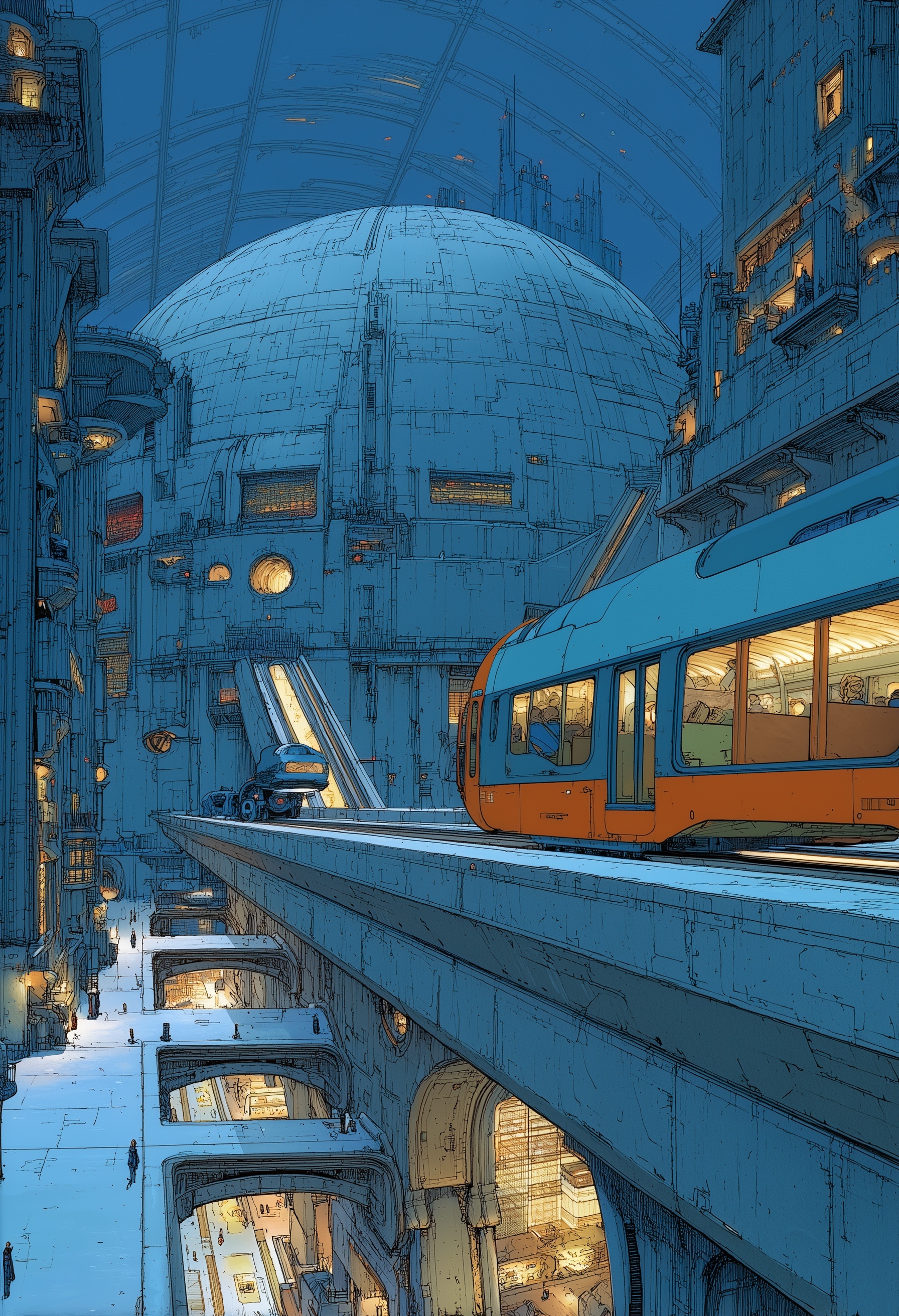 Explore a Futuristic Cityscape with Art Deco Charm