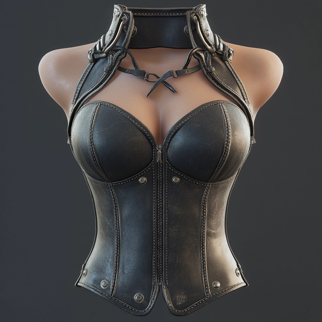 Stylish Black Leather Tops for Game Characters