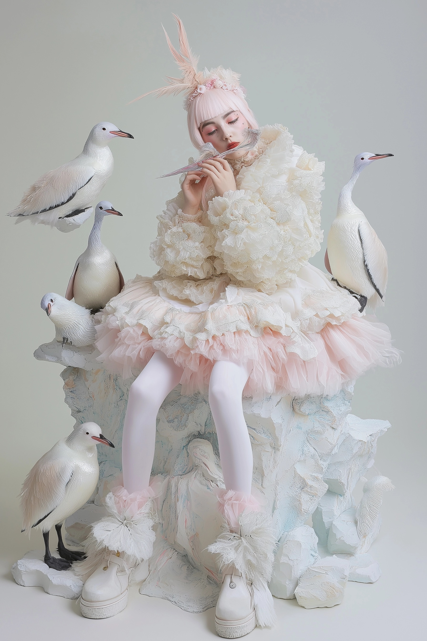 Norman Rockwell-Inspired Fashion with Life-Sized Penguins