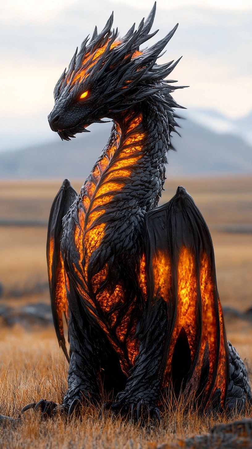 Fire Elemental Dragon: Realistic Artwork on Display