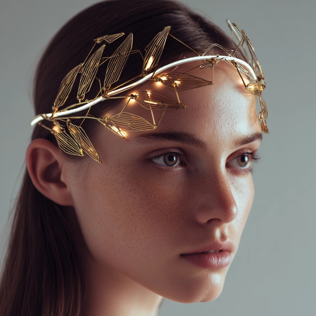 Elegant Olive Leaf Headband: Nature Meets Tech