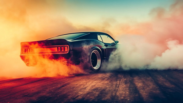 Thrilling Car Burnout: Unleash the Speed