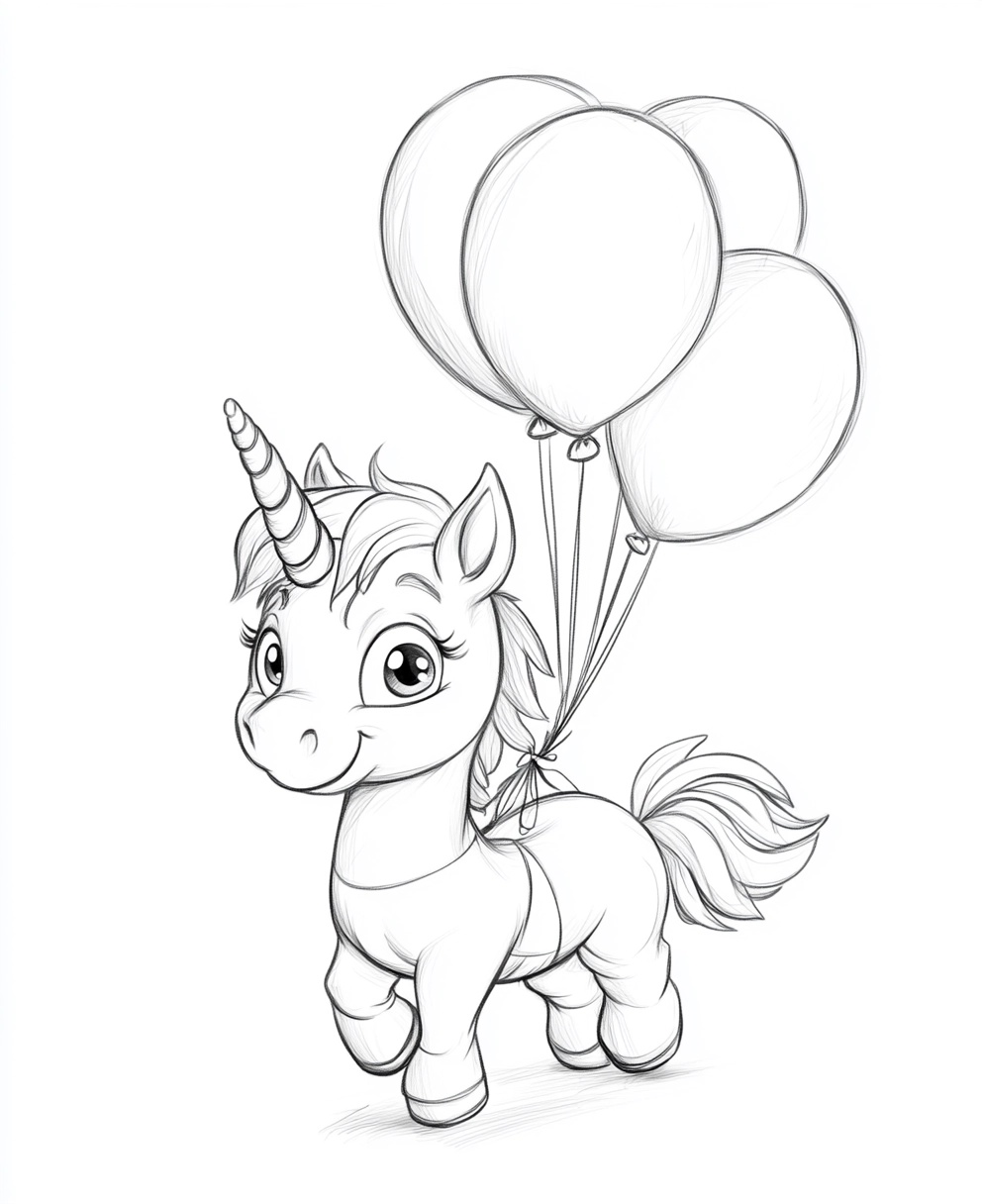 Baby Unicorn Coloring Page: Fun for Kids!