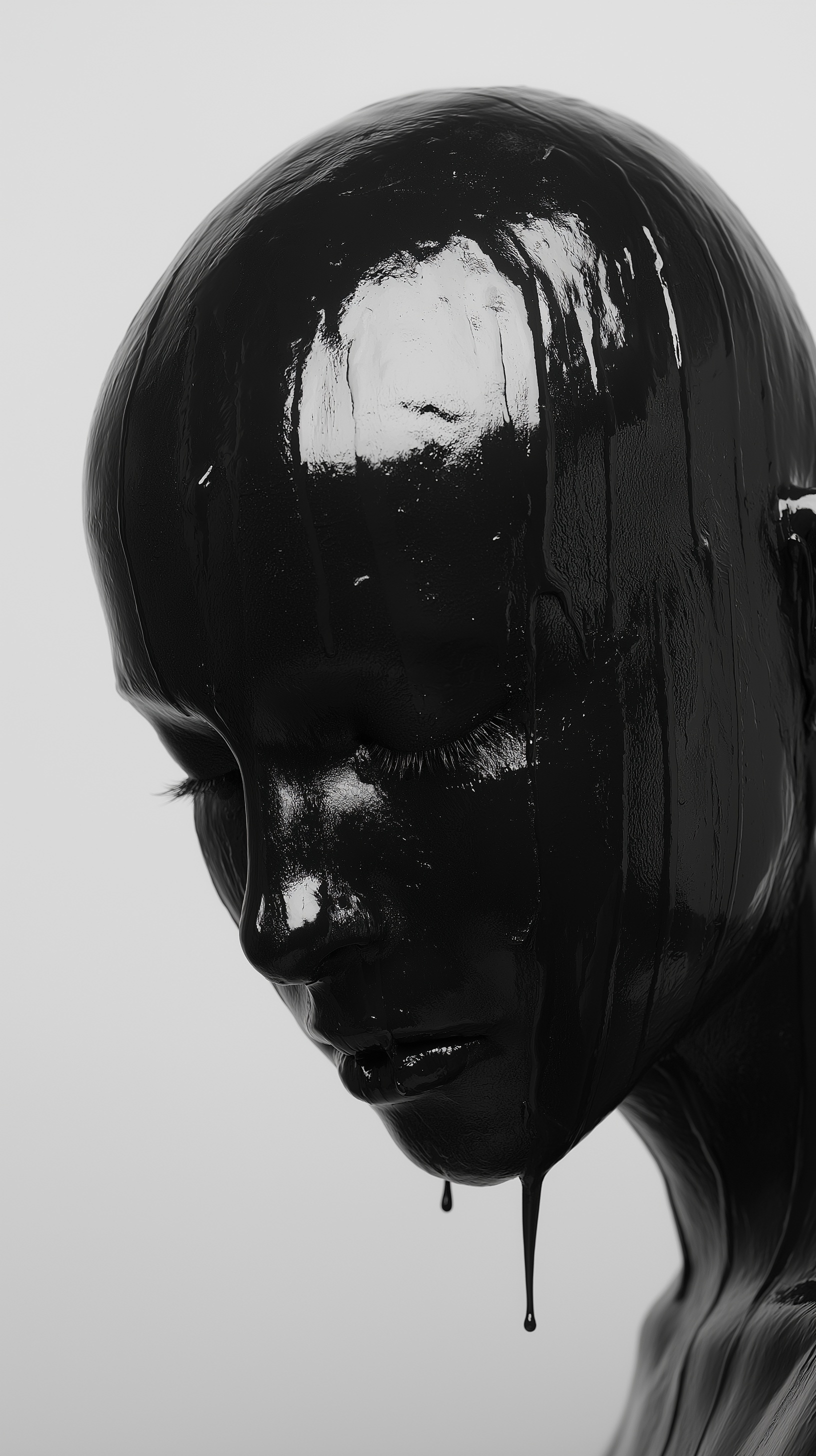 Glossy Black Beauty: A Striking Contrast