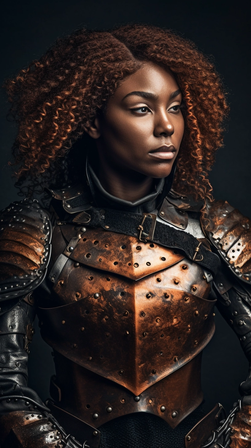 Fantasy-inspired Orange and Black Woman Portrait