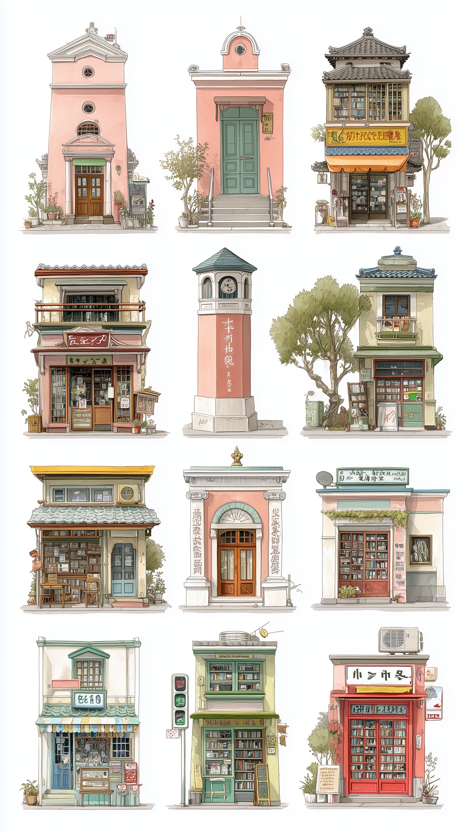 Whimsical Bookshops: Ghibli-Inspired Collage Art