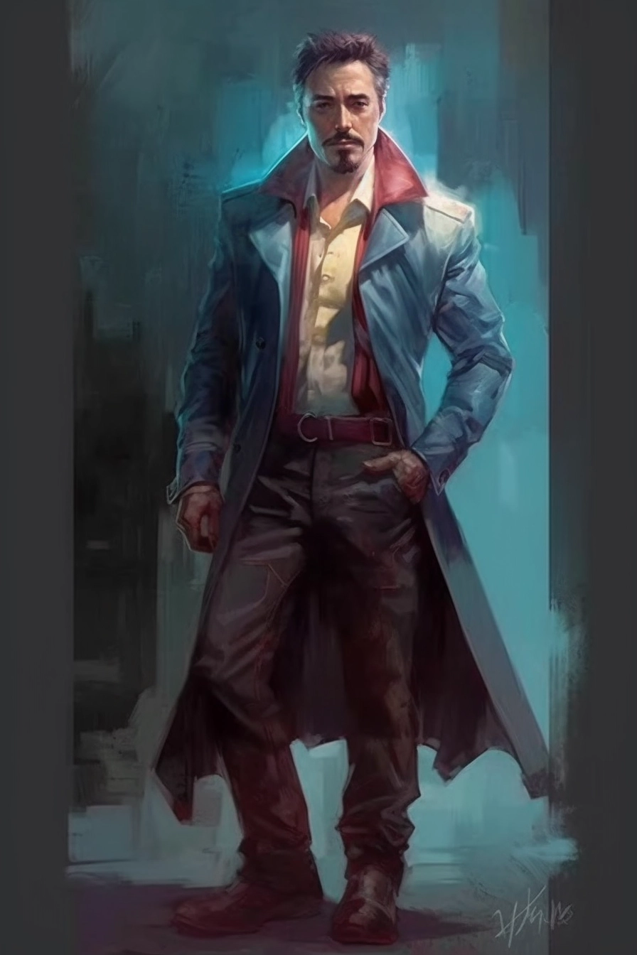 Fashionable Tony Stark in Contrapposto Stance