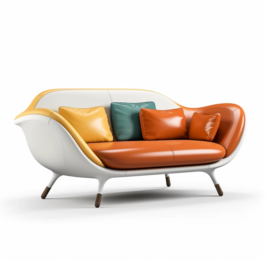 Retro-Futuristic Space Sofa: Sleek Design & Luxurious Comfort