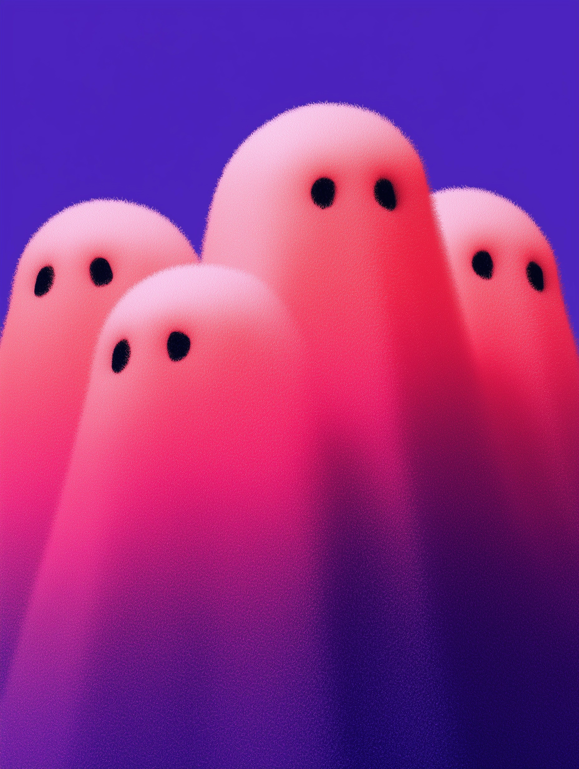 Cute Iridescent Ghosts: Soft Wallpaper Decor