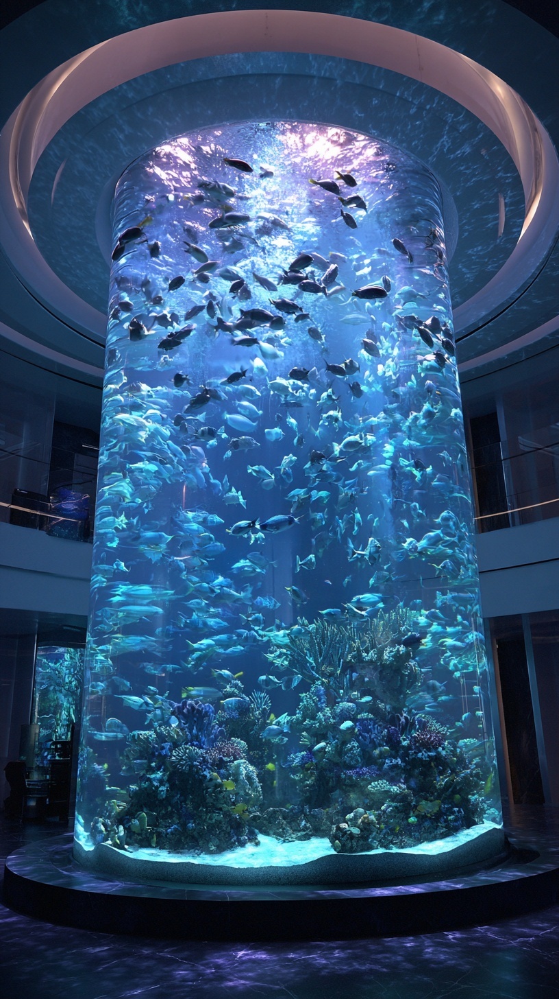 Futuristic Aquarium: School of Tropical Fish