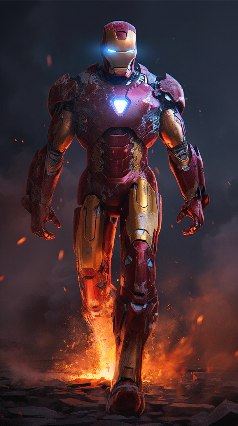 Iron Man: Fire In The Sky - Hyperrealistic Poster • PromptDen