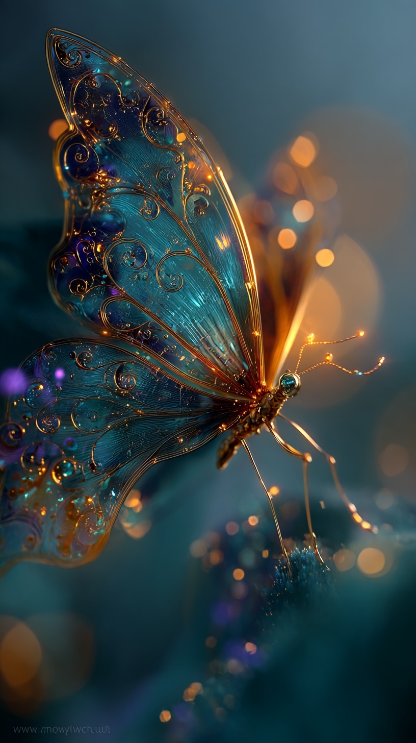 Ethereal Butterfly in a Dreamy Colorful Haze