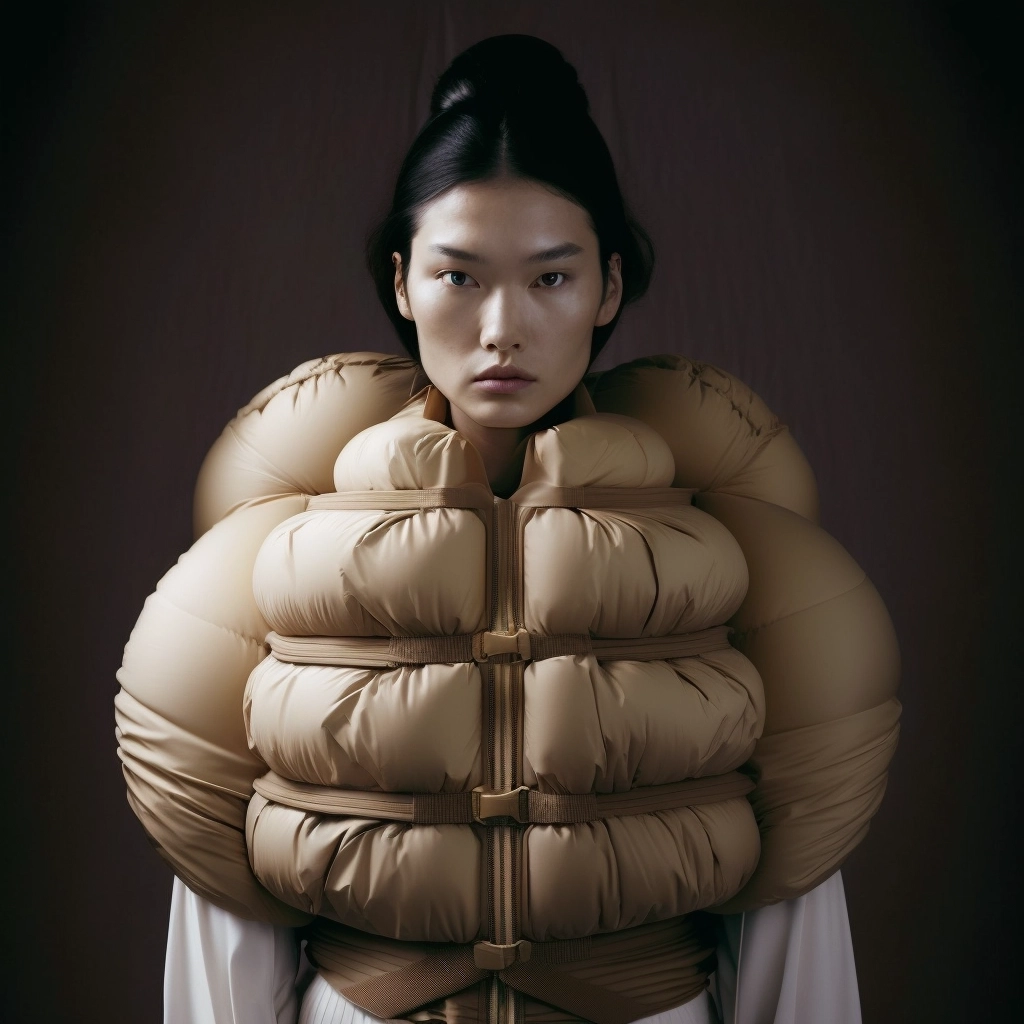 Japanese Model in Yohji Yamamoto Inflatable