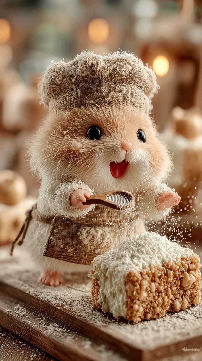 Charming Hamster Chef in Vintage Tea Room