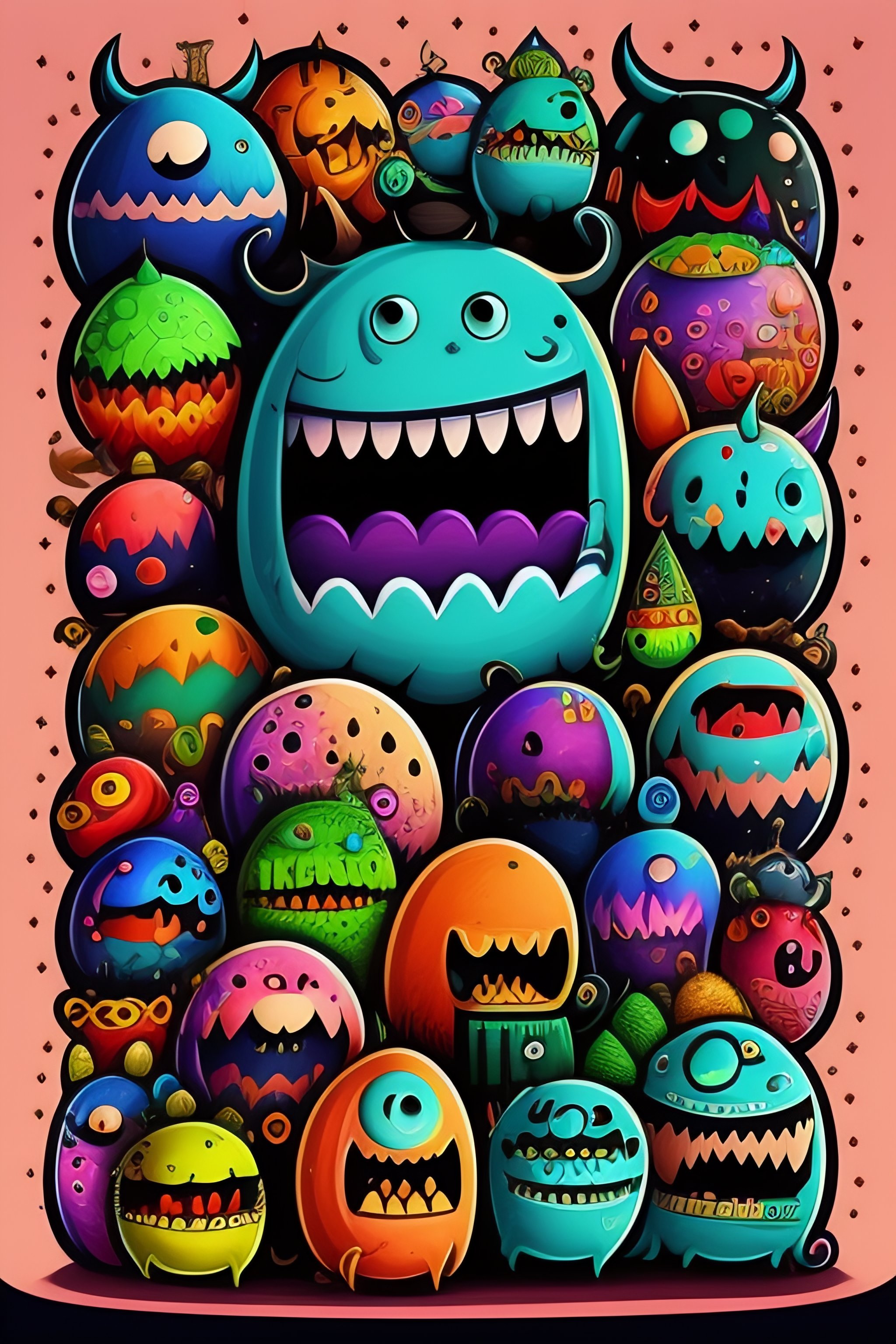 Colorful Doodle Monsters - Funny & Playful