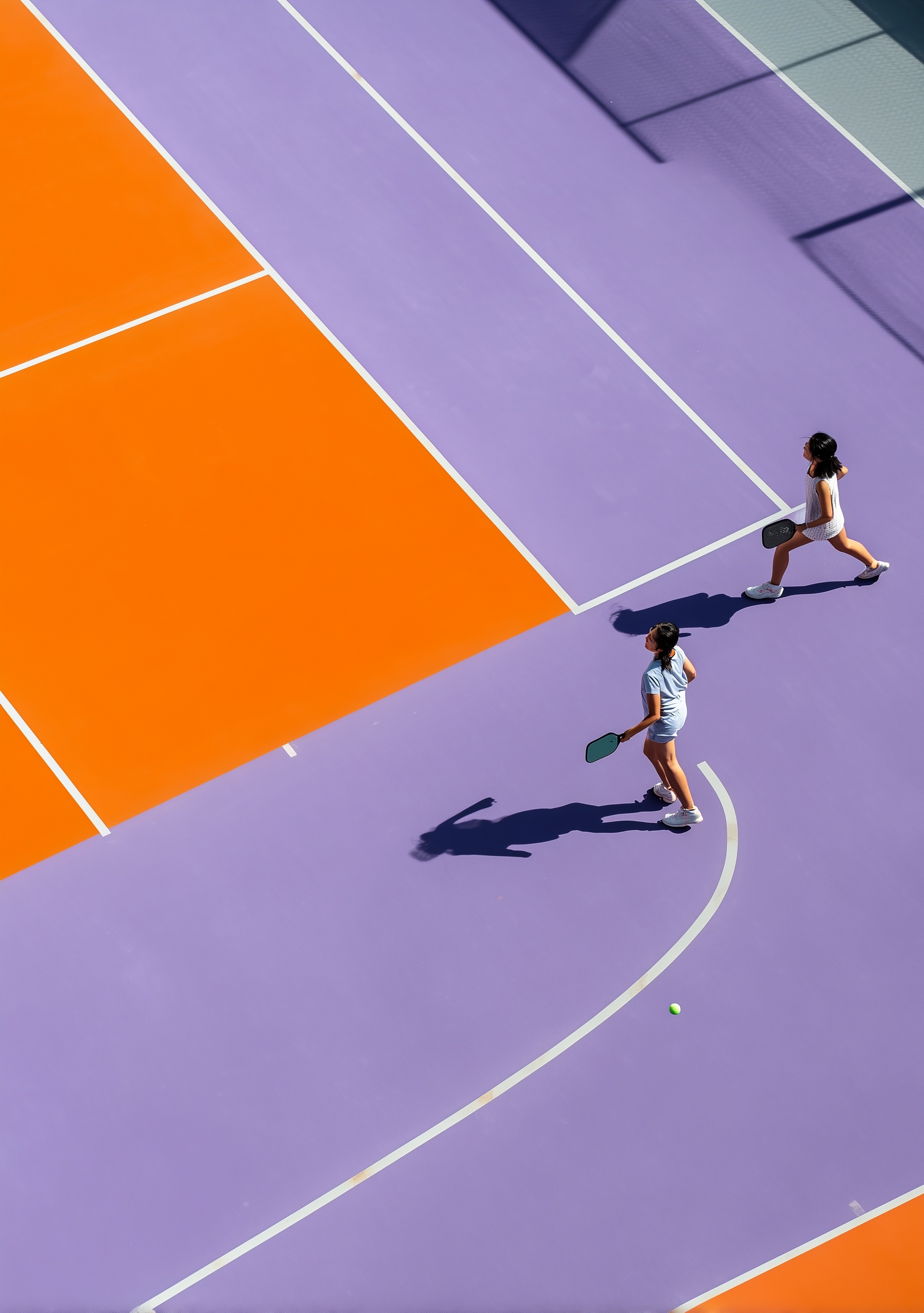 Kids Enjoy Pickleball on Vibrant Outdoor Court